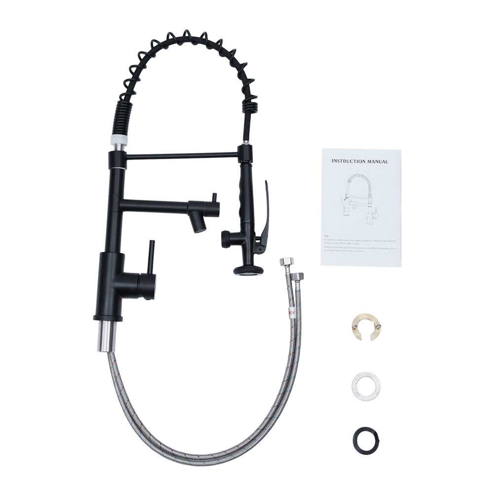 Swivel Kitchen Faucet with Pull Down Sprayer and Pot Filler