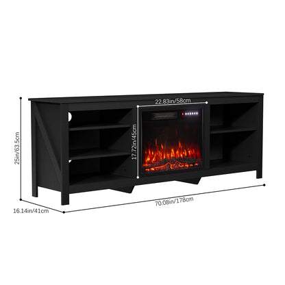 177.8cm TV Stand with 23-Inch Electric Fireplace