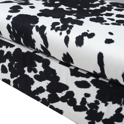 Cow Print Velvet Upholstered Storage Bench