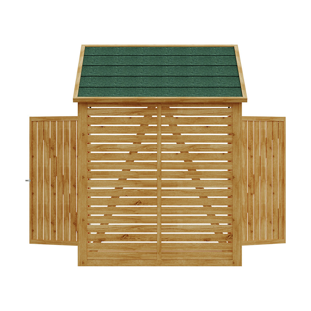 Outdoor Wood Trash Bin Storage Shed