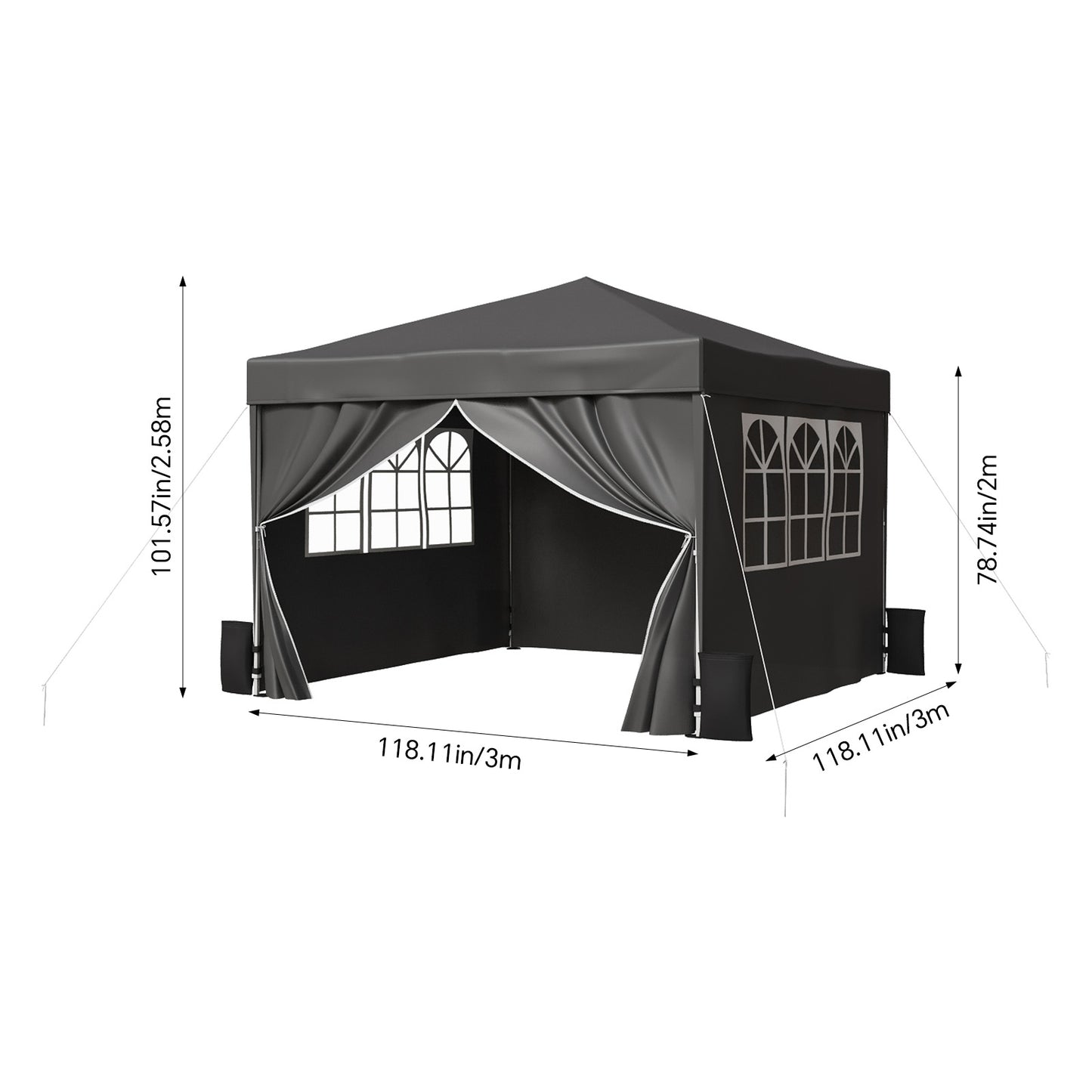 10 x 10FT Pop up Canopy Tent with Sidewalls