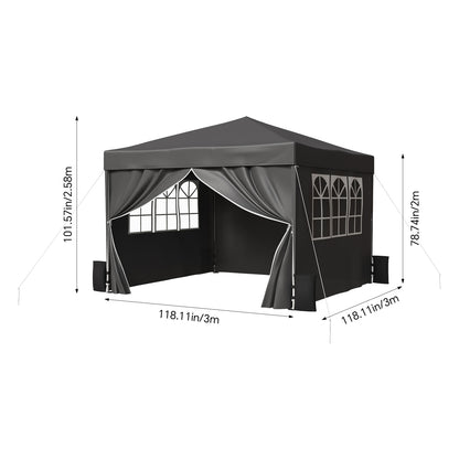 10 x 10FT Pop up Canopy Tent with Sidewalls