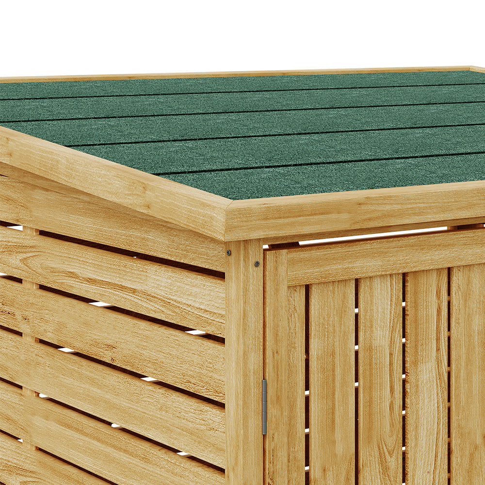 Outdoor Wood Trash Bin Storage Shed
