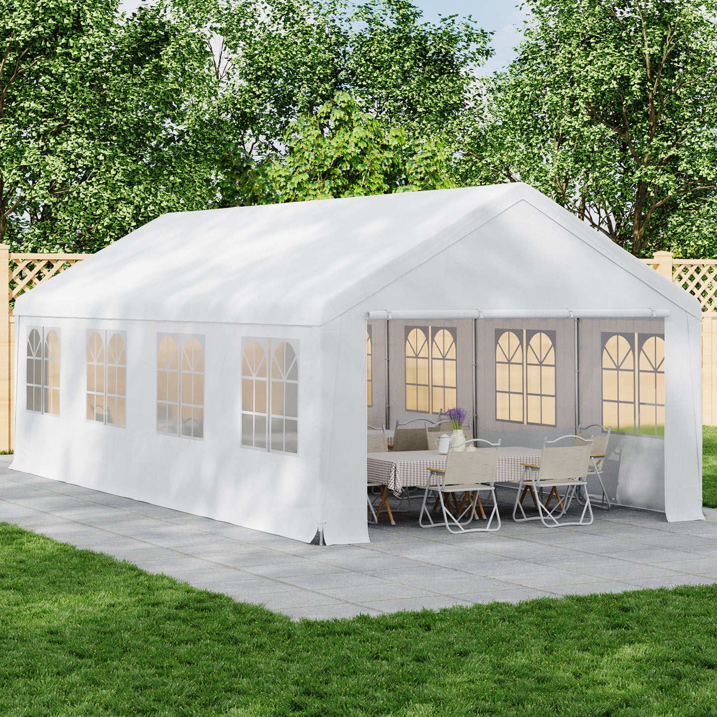 Garden Party Tent with Removable Sidewalls and Doors