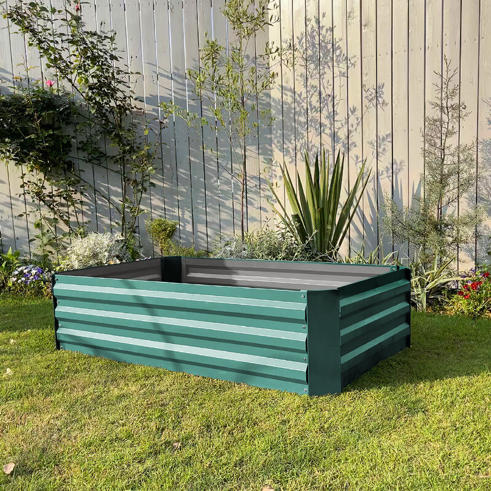 Galvanized Steel Rectangular Raised Garden Bed Planter Box