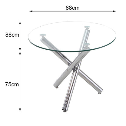 Tempered Glass Crossover Round Dining Table