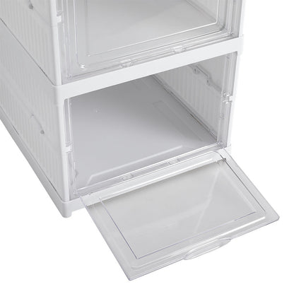6-Tier Plastic Foldable Shoe Storage Box Unit