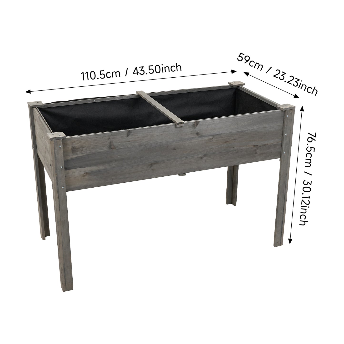 Elevated Rectangular Raised Garden Bed with Drainage Holes