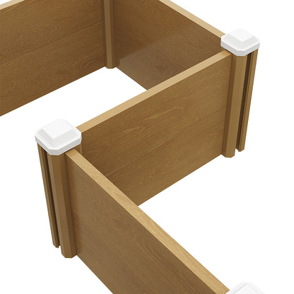 Plastic Wood-Grain Raised Garden Bed Planter
