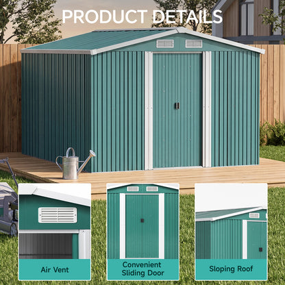 Steel Garden Storage Shed with Gabled Roof Top