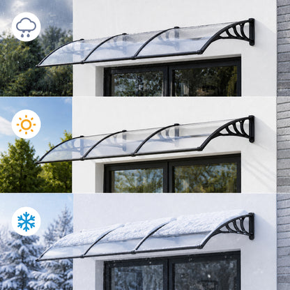 Transparent Outdoor Door Canopy Window Awning with Drainage Channel