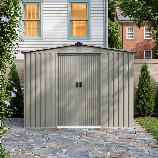 8x6 FT Large Metal Garden Tool Storage Shed