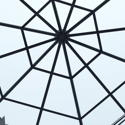 Dark Grey Aluminum & Steel Hexagonal Polycarbonate Canopy