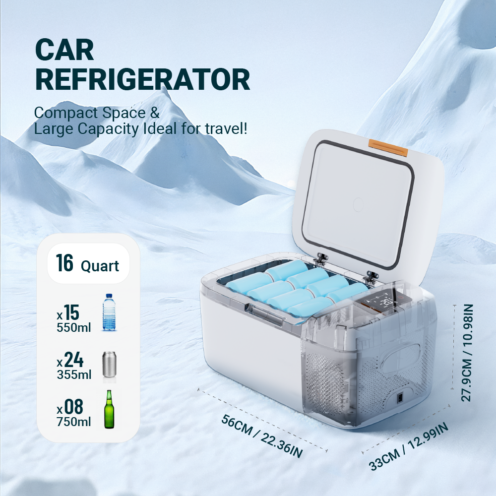 16L Portable Car Refrigerator with Display