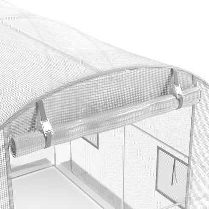 White Outdoor Walk-in Tunnel Greenhouse with Steel Frame