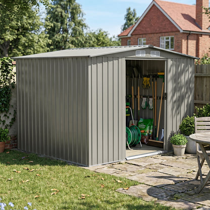 8x6 FT Large Metal Garden Tool Storage Shed