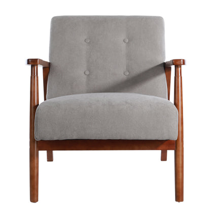 Solid Wooden Frame Upholstered Tufted Armchair