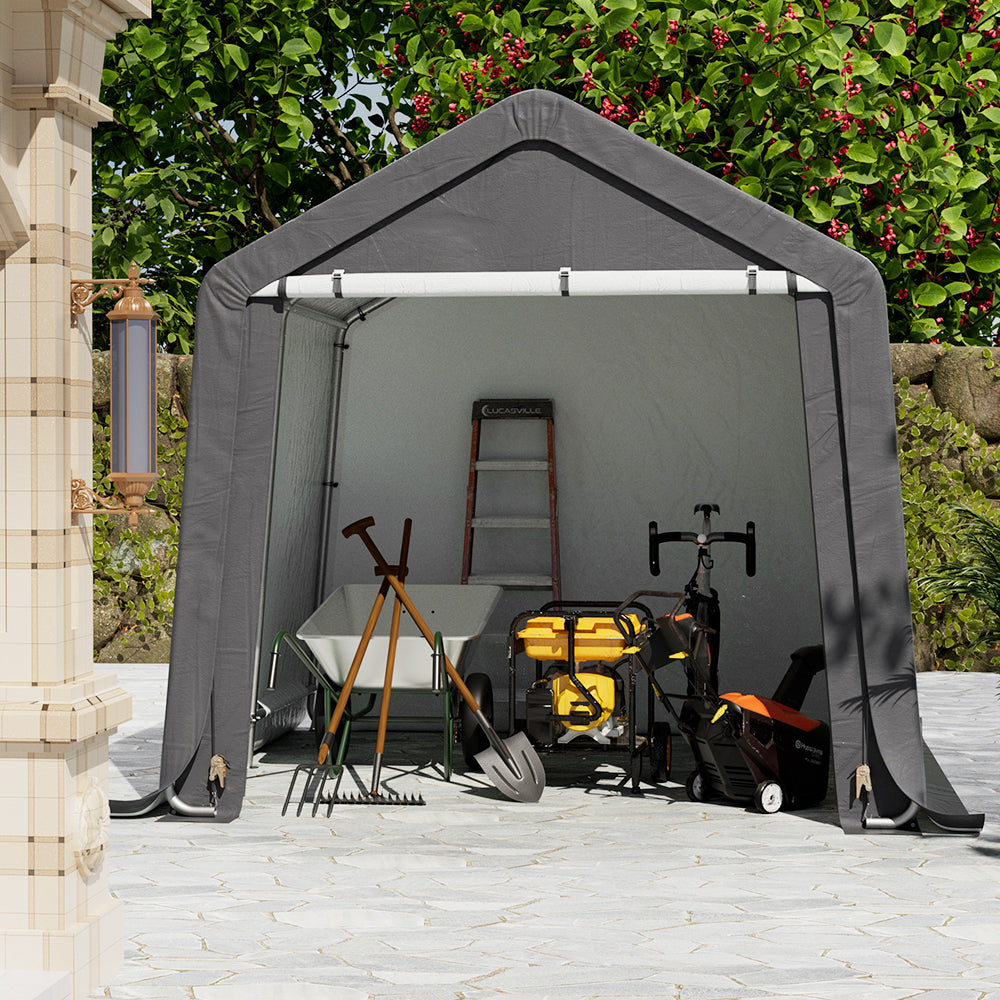 8x8FT Galvanized Tube Storage Shed