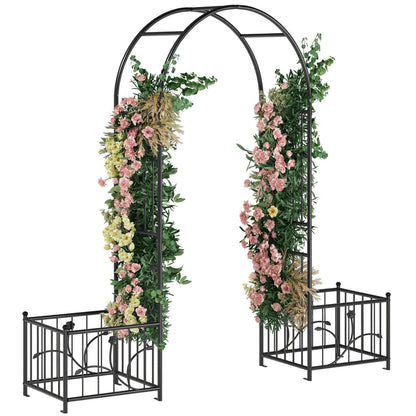 200cm Garden Arch with Planter Boxes