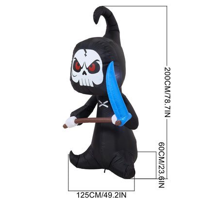 6.6FT Halloween Inflatable Grim Reaper Decoration with Built-in Lights