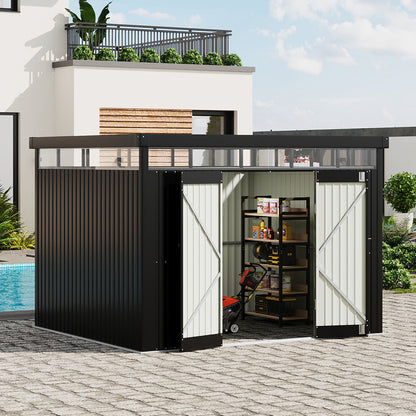 8.5 x 9.7ft Metal Garden Shed with Double Door