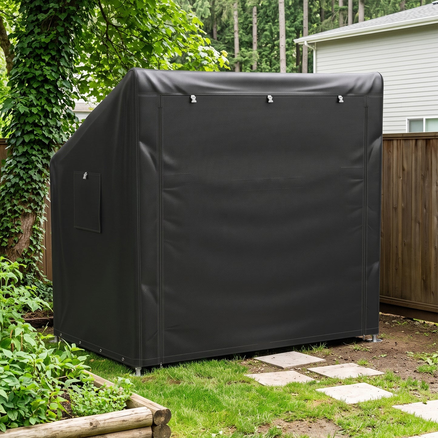Compact Outdoor Bicycle Storage Shed with Waterproof PE Fabric