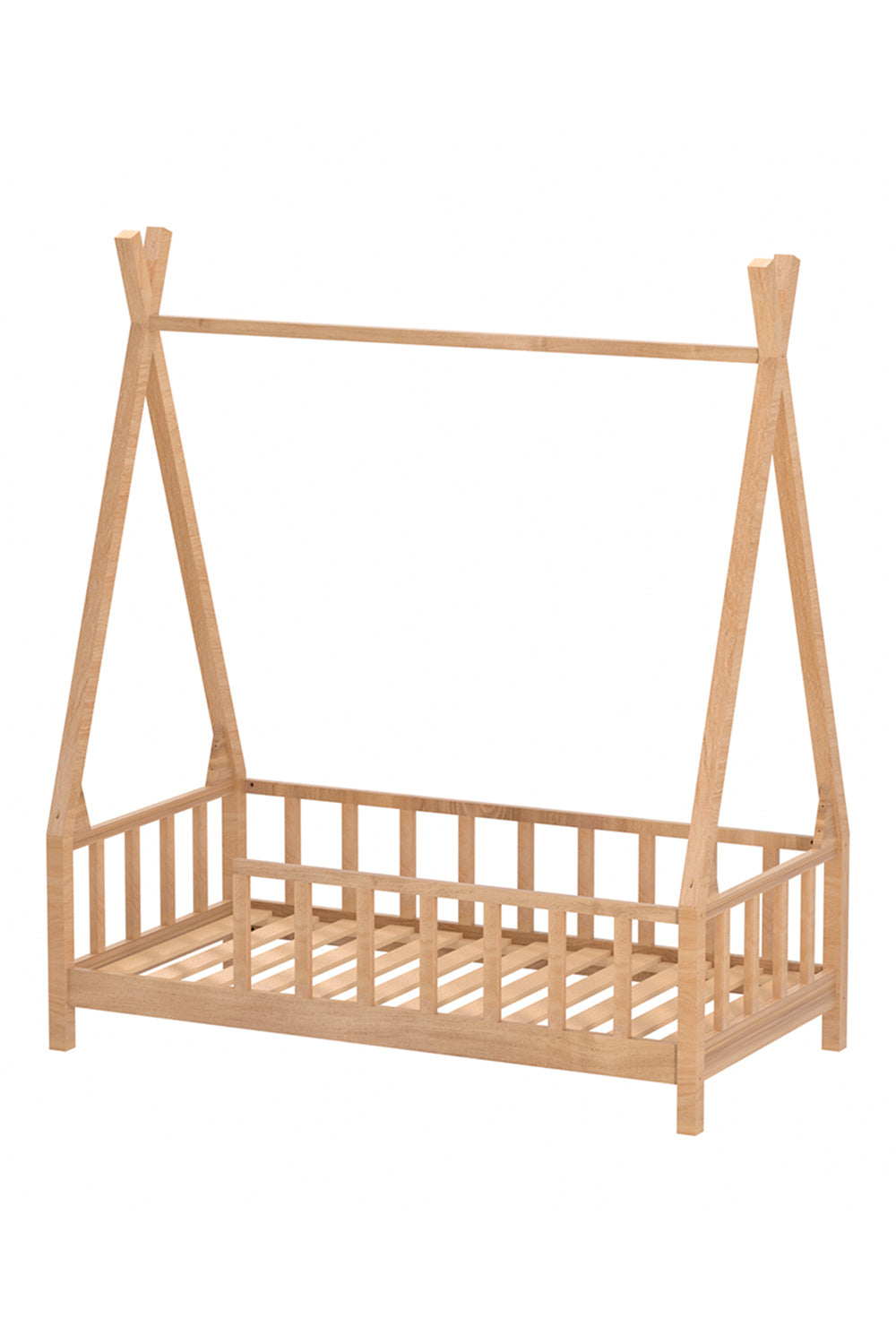 Kid’s Premium Wood House Bed Frame with Fence