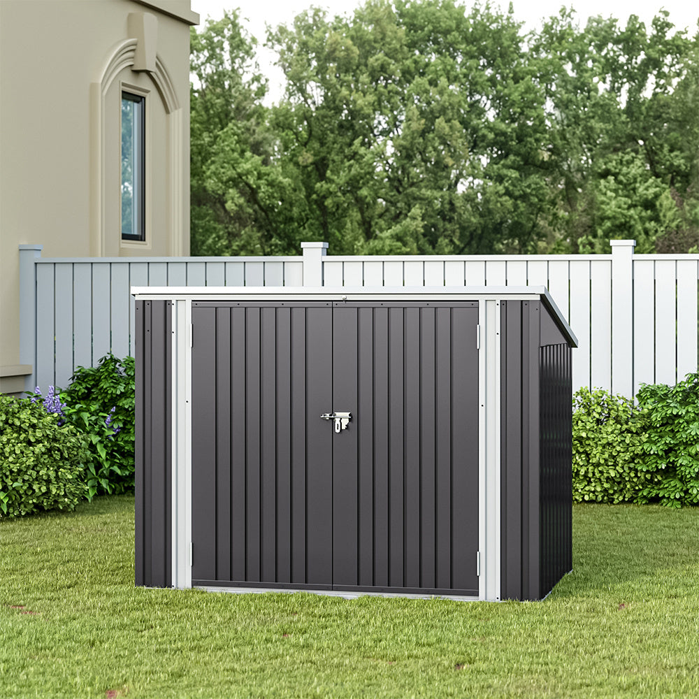 176CM Wide Metal Lockable Garden Wheelie Bin Storage Shed