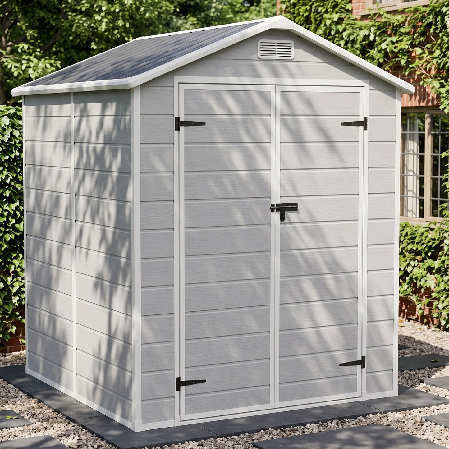 6x6 FT Outdoor Garden Plastic Storage Shed
