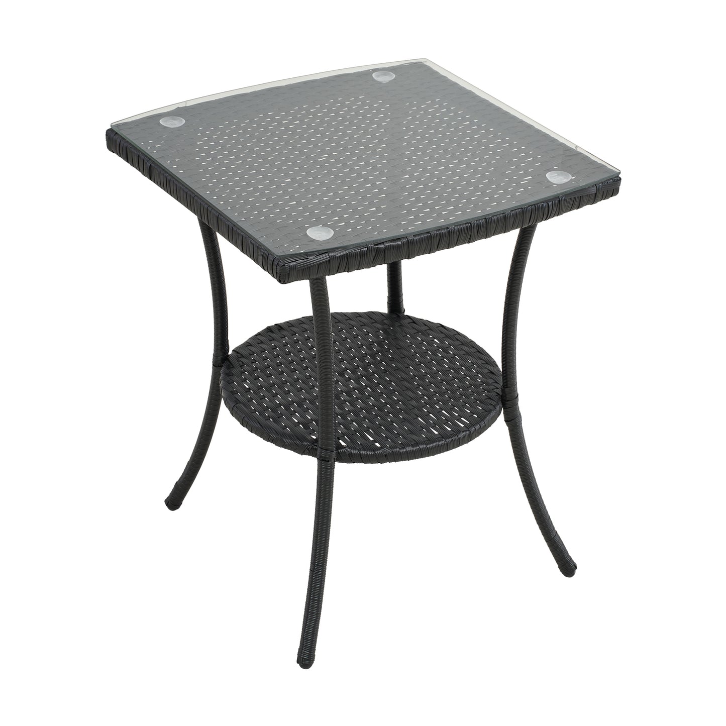 3-Piece PE Rattan Wicker Garden Furniture Bistro Set