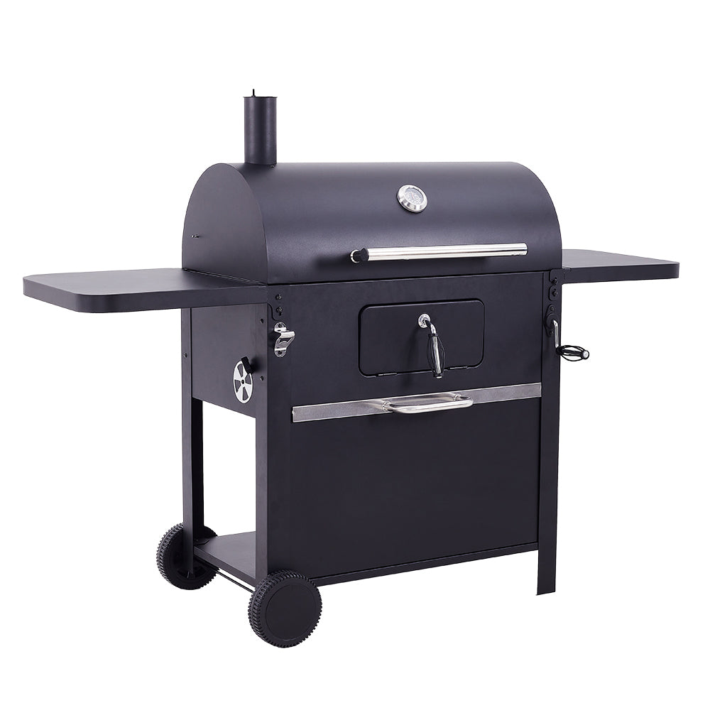 Outdoor Carbon Steel Grill with Smoke Stack