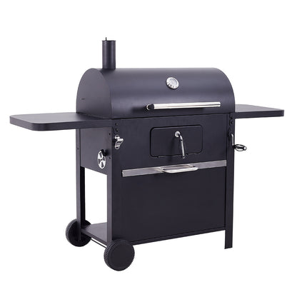 Outdoor Carbon Steel Grill with Smoke Stack