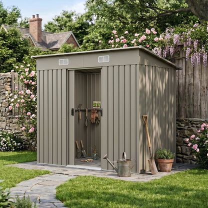 4x8FT Metal Garden Storage Shed