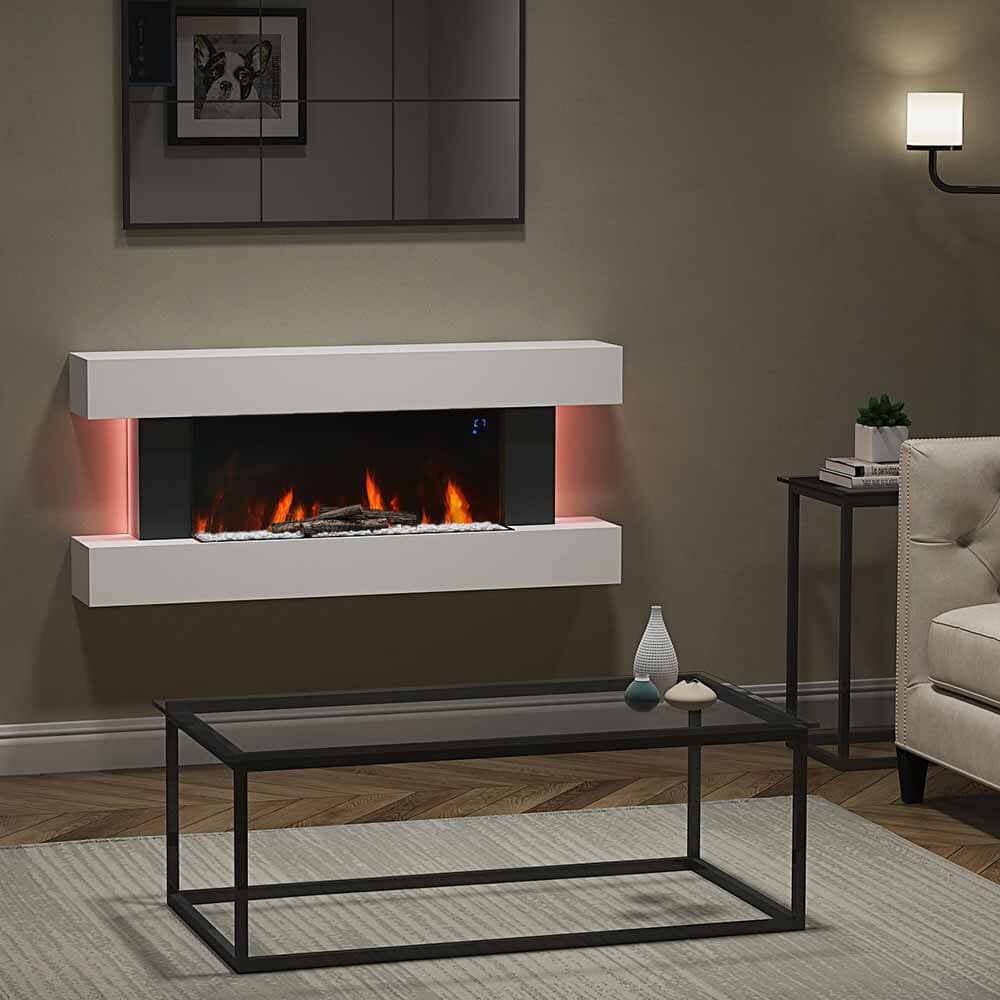 Contemporary Wall Mounted/Freestanding Fireplace Mantel for Living Room Fireplace Suites Living and Home 