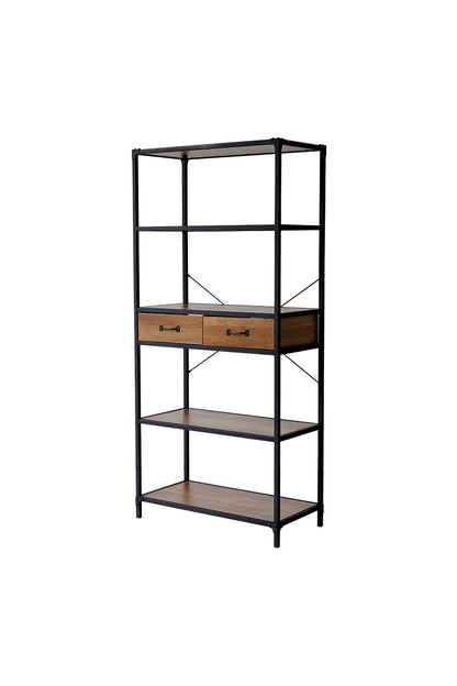 5-Tier Wooden Book Shelf with Drawers