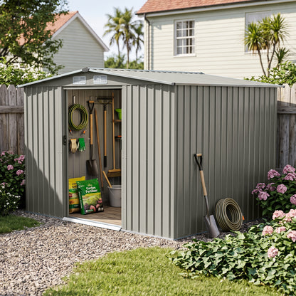 8x6 FT Large Metal Garden Tool Storage Shed