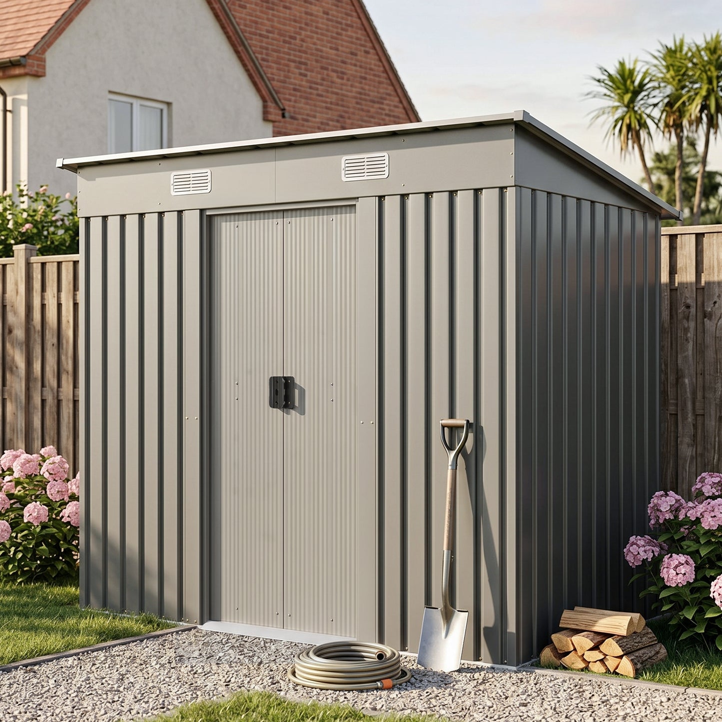 4x8FT Metal Garden Storage Shed