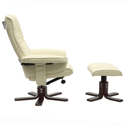 Upholstered Swivel Recliner Chair with Ottoman