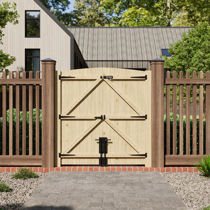 6ft x 6ft Heavy Duty Wooden Double Door with Reinforced Braces