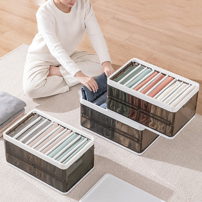 Folding Clothes Organiser Wardrobe Drawer Storage Box with Dividers