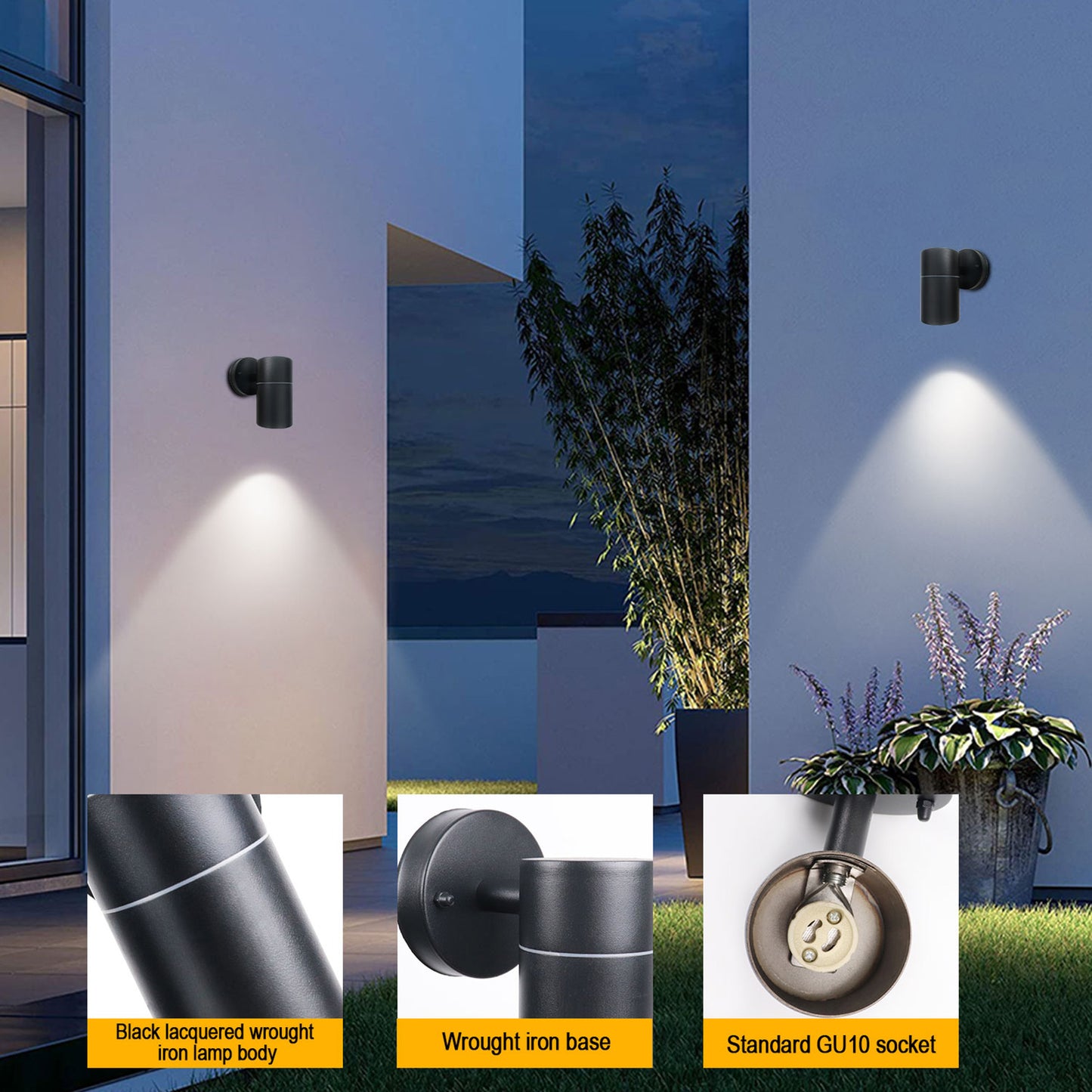 GU10 Outdoor Metal Single Downlight Wall Light