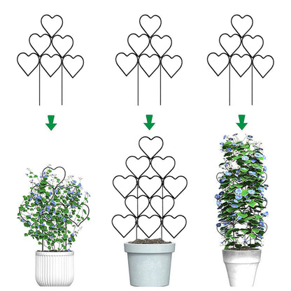 3Pcs Heart-Shaped Stackable Plant Climbing Trellises