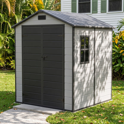 6x6 FT Outdoor Garden Plastic Storage Shed