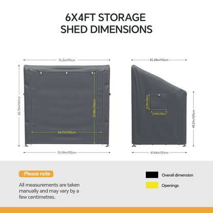 Compact Outdoor Bicycle Storage Shed with Waterproof PE Fabric