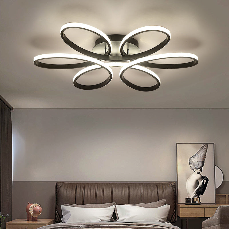 Modern Acrylic Light adjusted Petal LED Semi Ceiling Light