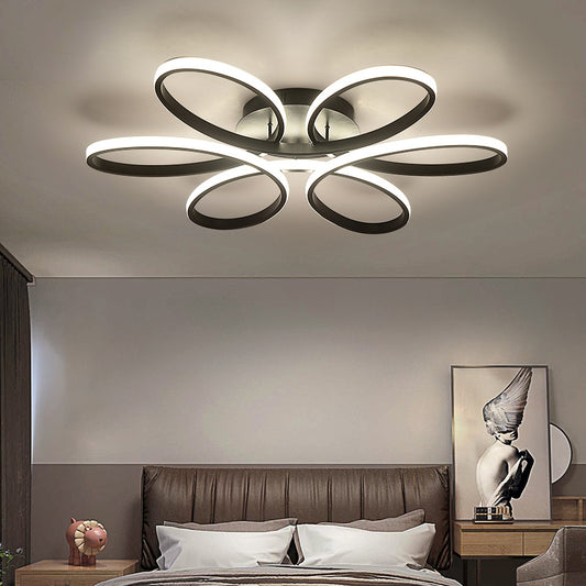 Modern Acrylic Light-adjusted Petal LED Semi Ceiling Light