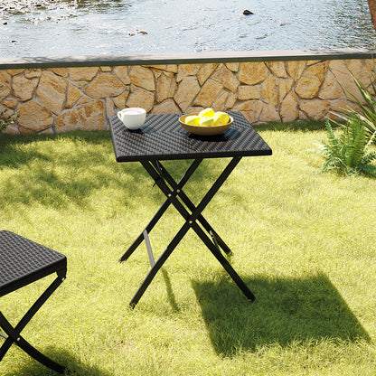 Square Rattan Folding Outdoor Bistro Table
