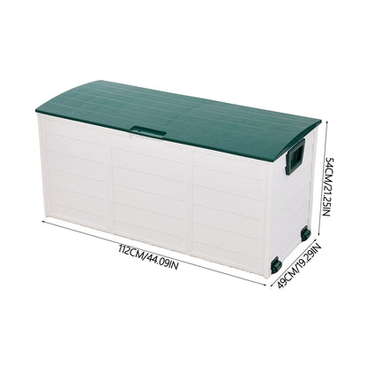 290L Waterproof Large Plastic Garden Storage Box with Wheels