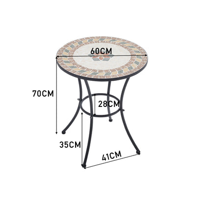 3-Piece Mosaic Garden Dining Set
