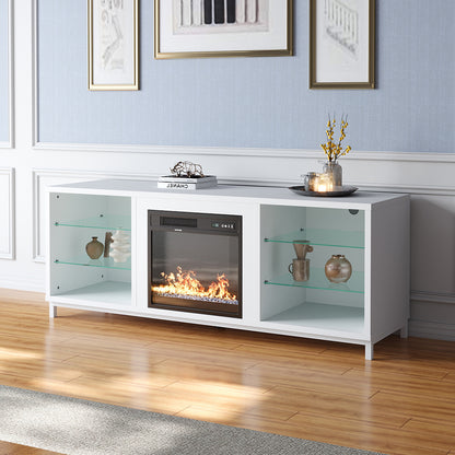 Freestanding TV Stand Entertainment Center with 18 Fireplace